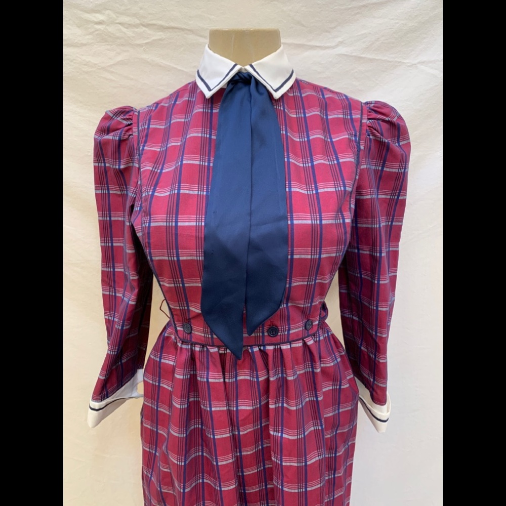 VTG ACT I Size 3-4 Plaid 3/4 Sleeve Collared Dress - Picture 3 of 13